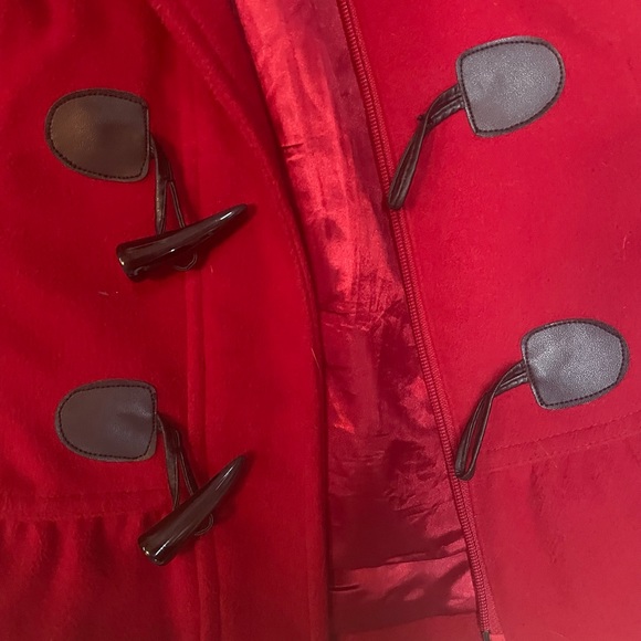 Adorable Red Hydraulic Pea Coat Jacket - Picture 3 of 5